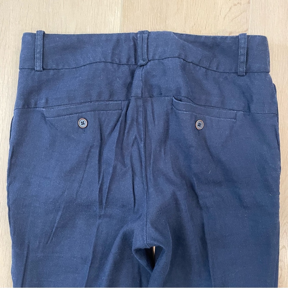 ANTHROPOLOGIE ELEVENSES Navy Blue Linen Wide Leg Trouser - Picture 6 of 12